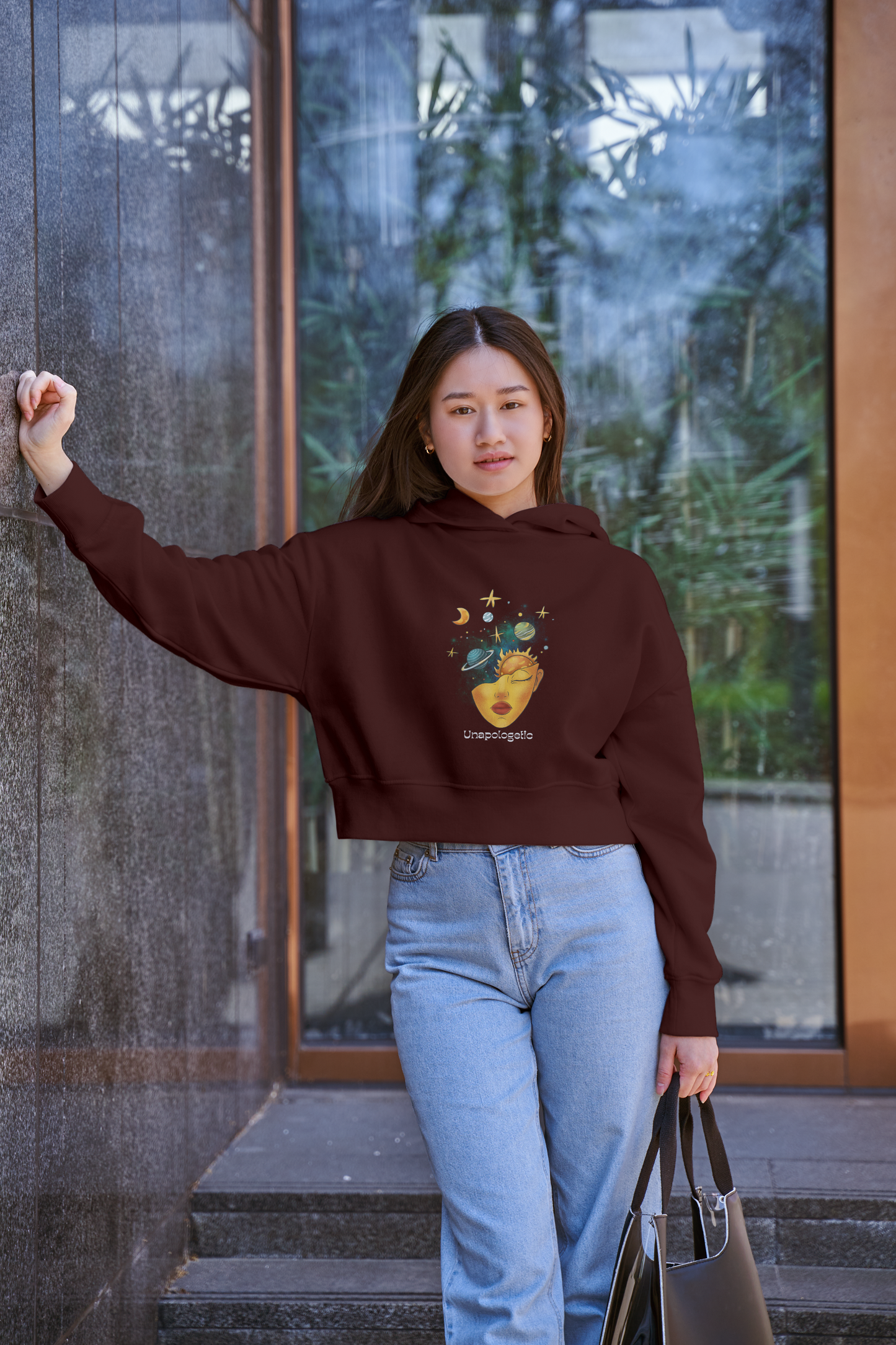 Maroon Muse Women's Crop Hoodie