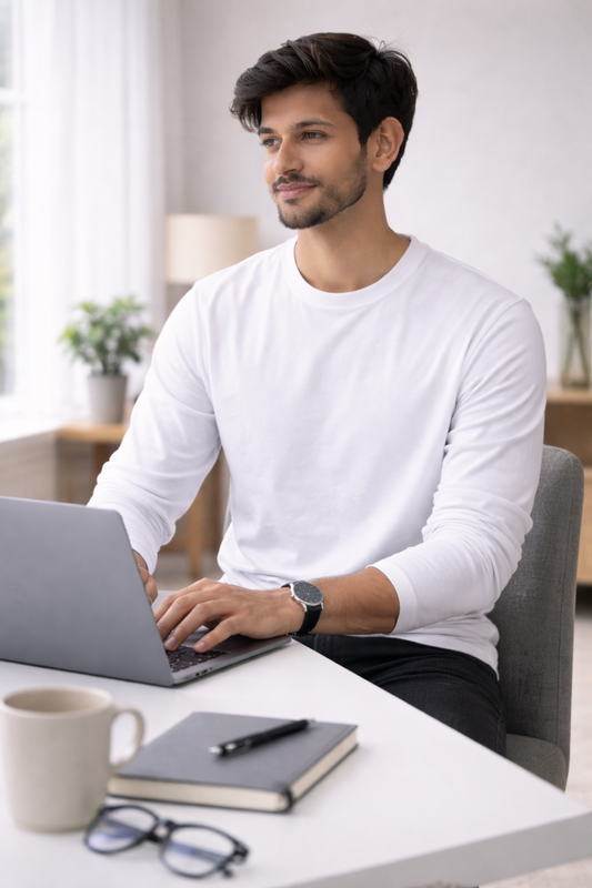Unisex Full Sleeve Tee - White